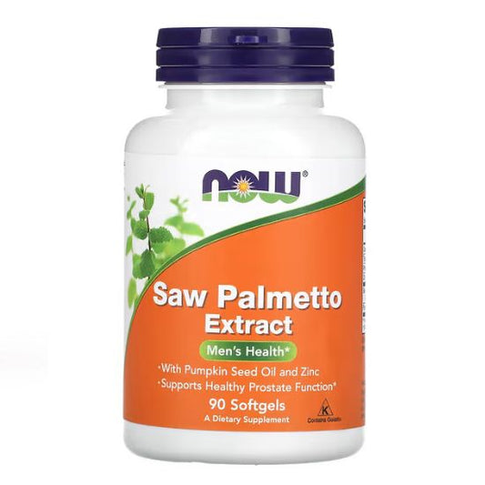 Saw Palmetto Extract with Pumpkin Seed Oil and Zinc, 80mg, 90 softgels, NOW Foods - Vitax.ro