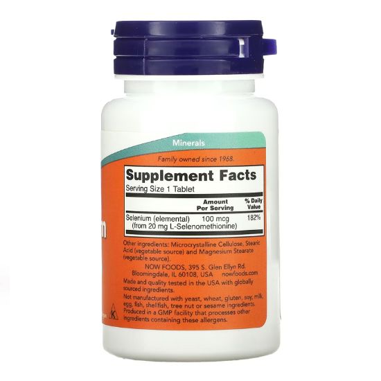Selenium, 100mcg, 100 tabs, NOW Foods - Vitax.ro