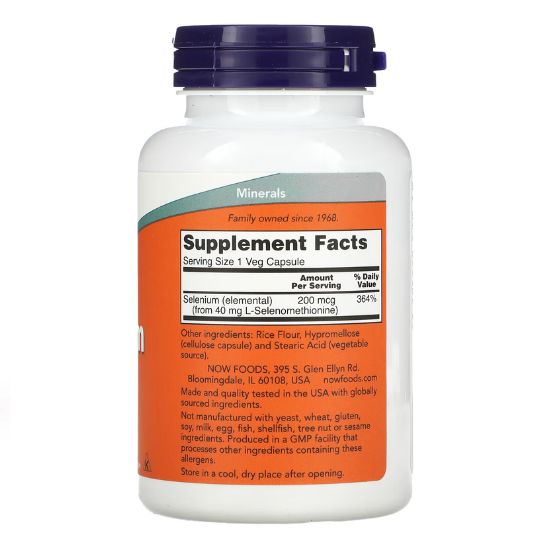 Selenium, 200mcg, 180 vcaps, NOW Foods - Vitax.ro