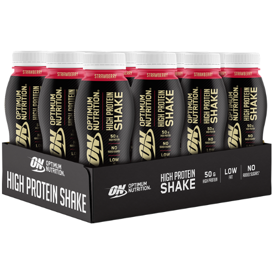 High Protein Shake, Strawberry, 12 x 500 ml, Optimum Nutrition - Vitax.ro