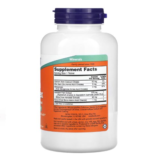 Silica Complex with Horsetail Extract, 180 tablets, NOW Foods - Vitax.ro