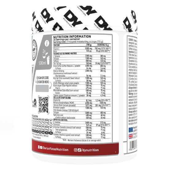 Slender Cellulite & Fat Burner, Strawberry, 450g, Dorian Yates - Vitax.ro