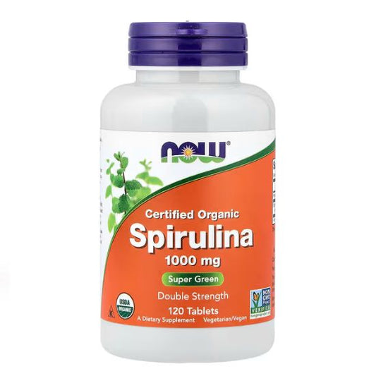 Spirulina Organic, 1000mg, 120 tabs, NOW Foods - Vitax.ro