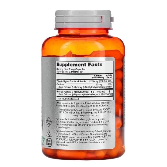 HMB, 500mg, 120 vcaps, NOW Foods - Vitax.ro