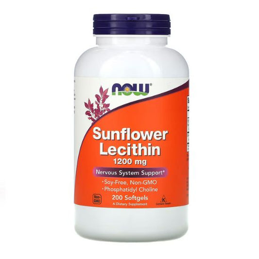 Sunflower Lecithin, 1200mg, 200 softgels, NOW Foods - Vitax.ro