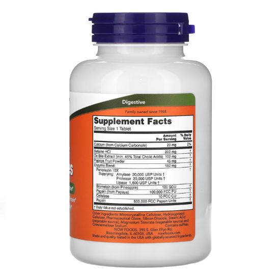 Super Enzymes, 180 tabs, NOW Foods - Vitax.ro