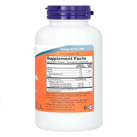 Super Omega EPA Molecularly Distilled, 120 softgels, NOW Foods - Vitax.ro