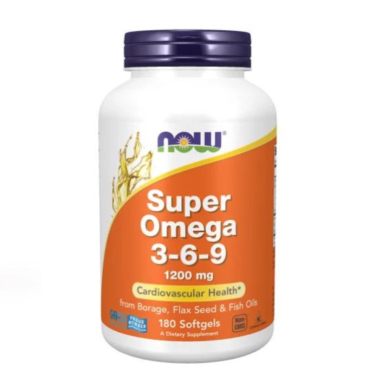 Super Omega 3-6-9, 1200mg, 180 softgels, NOW Foods - Vitax.ro