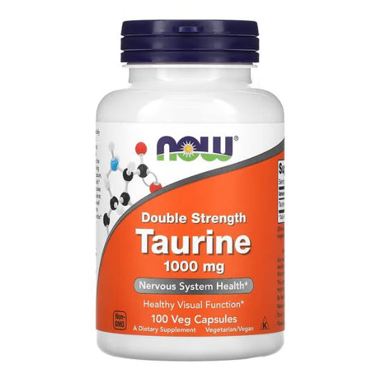Taurine, 1000mg Double Strength, 100 vcaps, NOW Foods - Vitax.ro