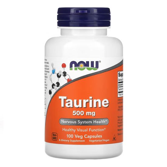 Taurine, 500mg, 100 caps, NOW Foods - Vitax.ro