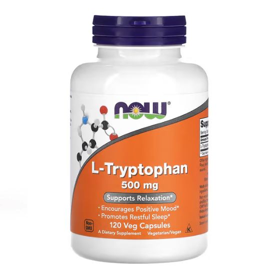 L-Tryptophan, 500mg, 120 vcaps, NOW Foods - Vitax.ro
