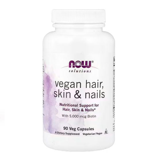 Vegan Hair, Skin & Nails, 90 vcaps, NOW Foods - Vitax.ro