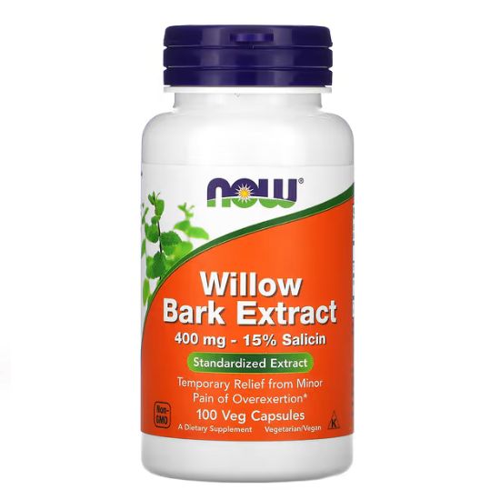 Willow Bark Extract, 400mg, 100 caps, NOW Foods - Vitax.ro