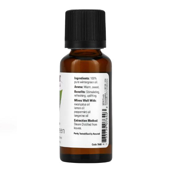 Essential Oil, Wintergreen Oil, 30 ml, NOW Foods - Vitax.ro