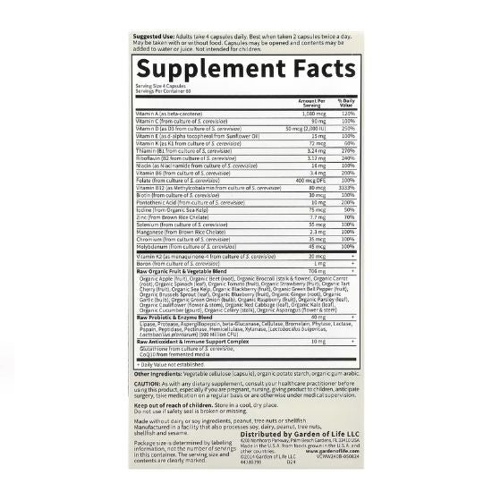 Vitamin Code 50 & Wiser Women, 240 vcaps, Garden of Life - Vitax.ro