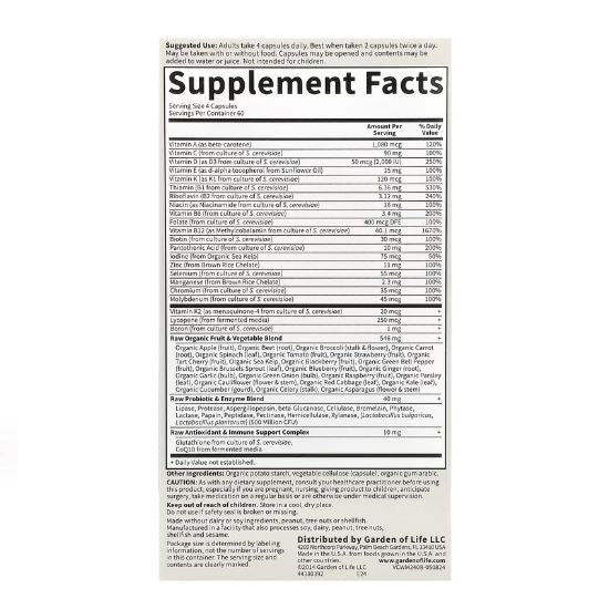 Vitamin Code 50 & Wiser Men, 240 vcaps, Garden of Life - Vitax.ro