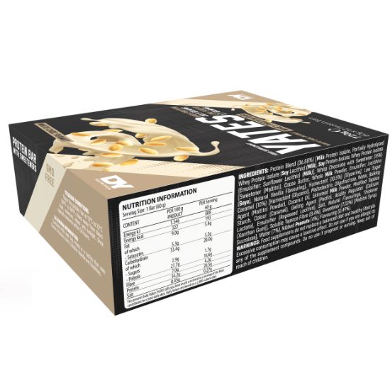 Yates Protein Bar, White Chocolate Peanut, 12 x 60g, Dorian Yates - Vitax.ro