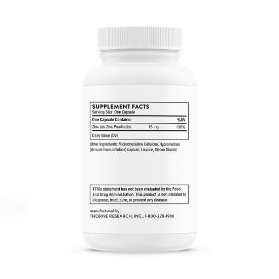 Picolinat de zinc, 15 mg, 60 capsule, Thorne Research - Vitax.ro