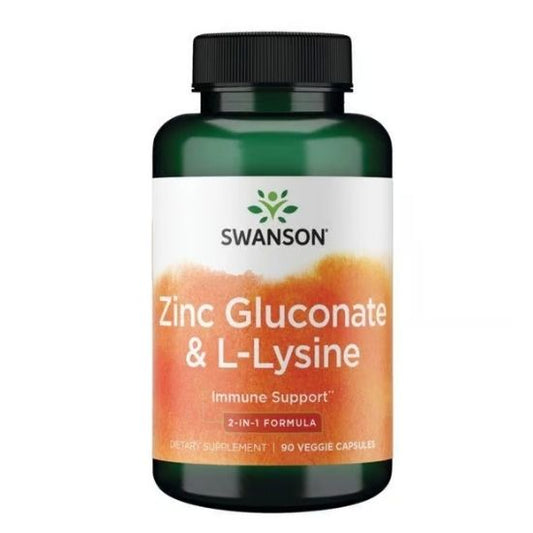 Zinc Gluconate & L-Lysine, 90 vcaps, Swanson - Vitax.ro