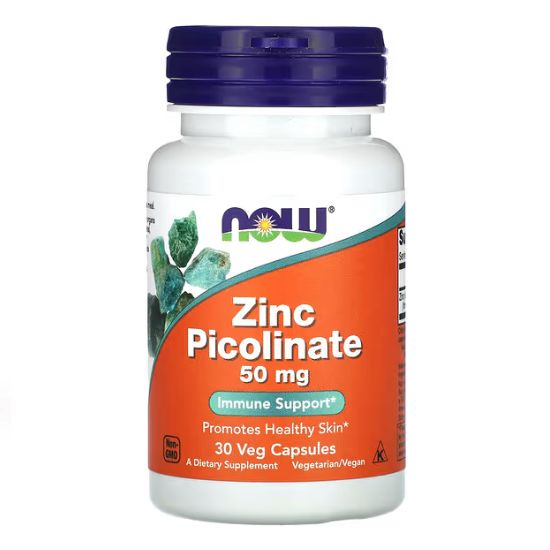Zinc Picolinate, 50mg , 30 vcaps, NOW Foods - Vitax.ro