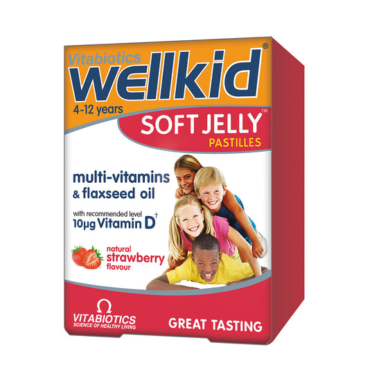 Wellkid Soft Jelly Strawberry, Vitabiotics, 30 Jeleuri - Vitax.ro