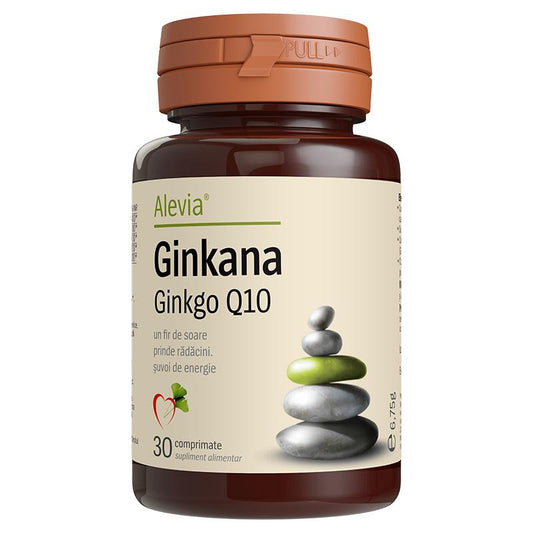 Ginkana Ginkgo Q10, Alevia, 30 Comprimate - Vitax.ro