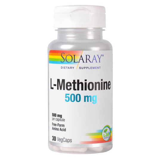 L-Methionine 500mg, Solaray, 30 Capsule Vegetale - Vitax.ro