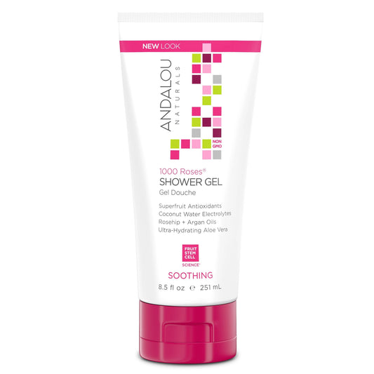 1000 Roses Soothing Shower Gel, Andalou Naturals, 251ml - Vitax.ro