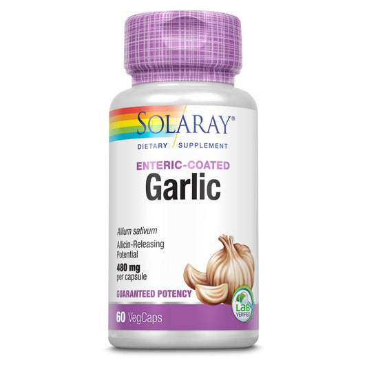 Garlic - Usturoi, Solaray, 60 Capsule Vegetale Protejate Enteric - Vitax.ro