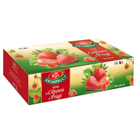 Aromfruct Cu Capsuni Si Fragi, Fares, 100 Pliculete - Vitax.ro