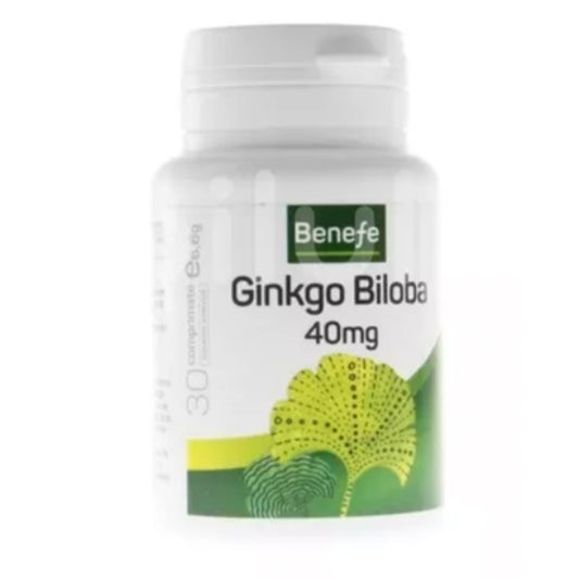 Ginkgo Biloba 40 Mg, Benefe, 30 Comprimate - Vitax.ro