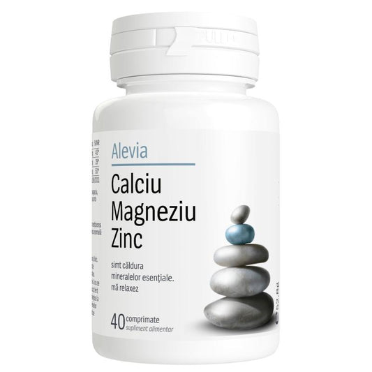 Calciu Magneziu Zinc, Alevia, 40 Comprimate - Vitax.ro