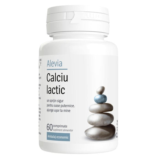 Calciu Lactic 60cpr, Alevia, 60 Comprimate - Vitax.ro