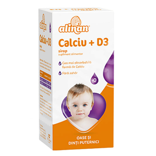 Calciu + Vitamina D3 Sirop Alinan, Fiterman Pharma, 150ml - Vitax.ro