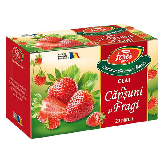 Ceai cu Capsuni si Fragi, Fares, 20 Pliculete - Vitax.ro