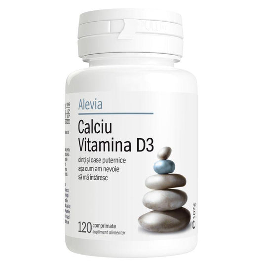 Calciu Vitamina D3, Alevia, 120 Comprimate - Vitax.ro