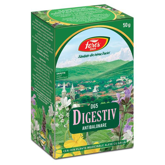 Digestiv Antibalonare D65, Fares, Ceai la Punga 50gr - Vitax.ro