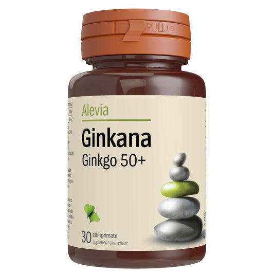 Ginkana Ginkgo 50+, Alevia, 30 Comprimate - Vitax.ro