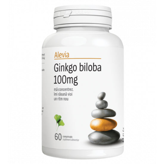 Ginkgo Biloba 100 Mg, Alevia, 60 Comprimate - Vitax.ro