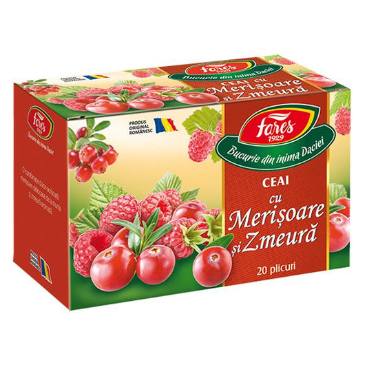 Ceai cu Merisoare si Zmeura, Fares, 20 Pliculete - Vitax.ro