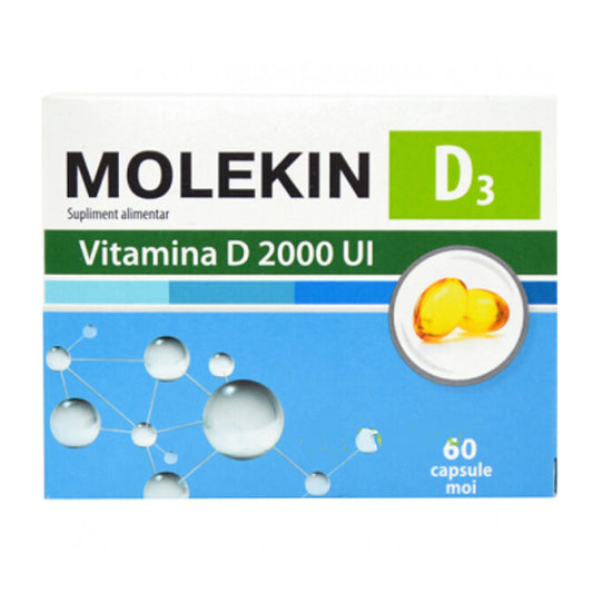 Molekin D3 2000 UI, Zdrovit, 60 Capsule Moi - Vitax.ro