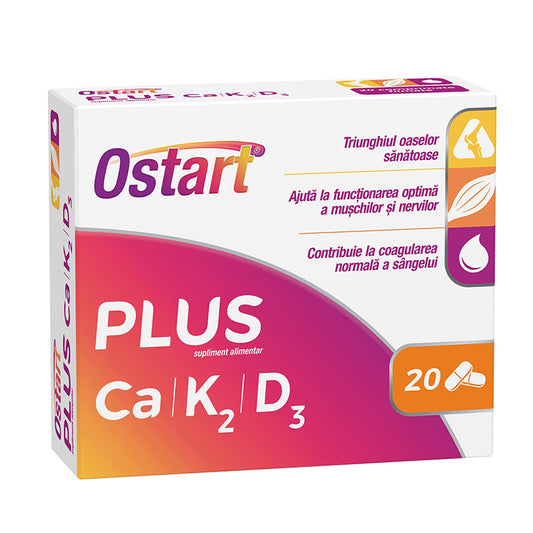 Ostart Plus Ca+K2+D3, Fiterman Pharma, 20 Comprimate - Vitax.ro
