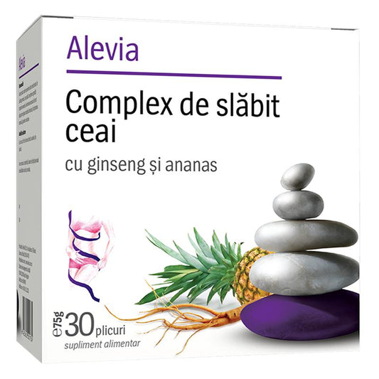 Complex de Slabit Ceai cu Ginseng si Ananas, Alevia, 30 Plicuri - Vitax.ro