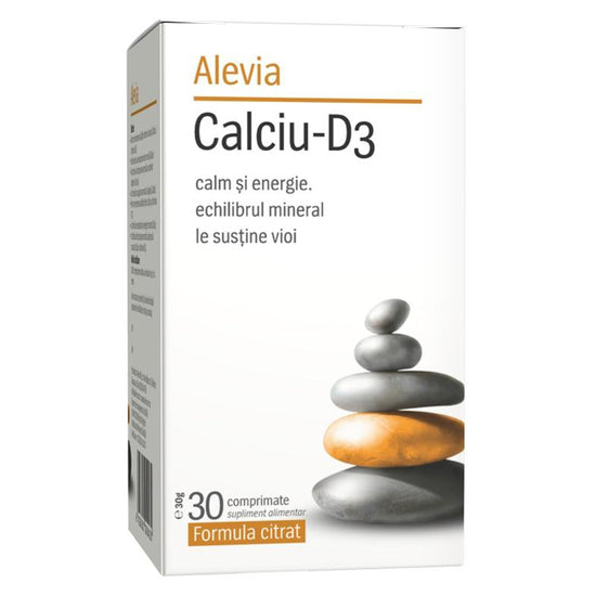 Calciu D3 Formula Citrat, Alevia, 30 Comprimate - Vitax.ro