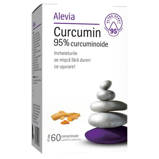 Curcumin 95% Curcuminoide, Alevia, 60 Comprimate - Vitax.ro