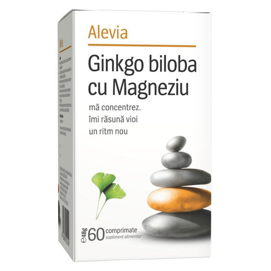 Ginkgo Biloba cu Magneziu, Alevia, 60 Comprimate - Vitax.ro