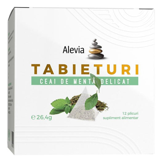 TABIETURI Ceai de Menta Delicat, Alevia, 12 Plicuri - Vitax.ro