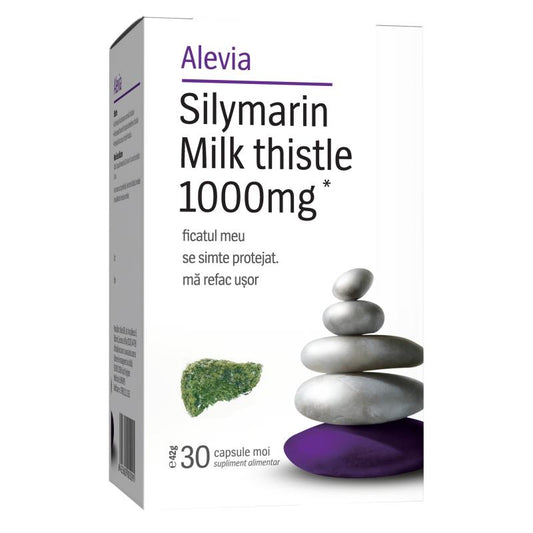 Silymarin Milk Thistle 1000mg, Alevia, 30 Capsule Moi - Vitax.ro