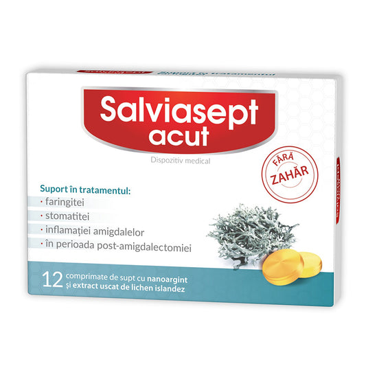 Salviasept Acut Fara Zahar, Zdrovit, 12 Comprimate - Vitax.ro