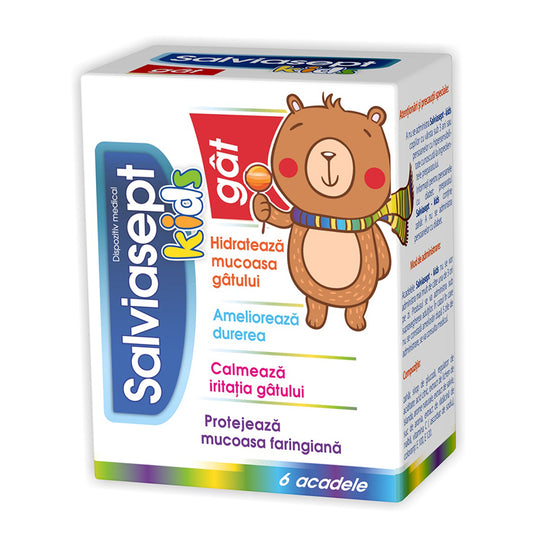 Salviasept Kids Gat, Zdrovit, 6 Acadele - Vitax.ro